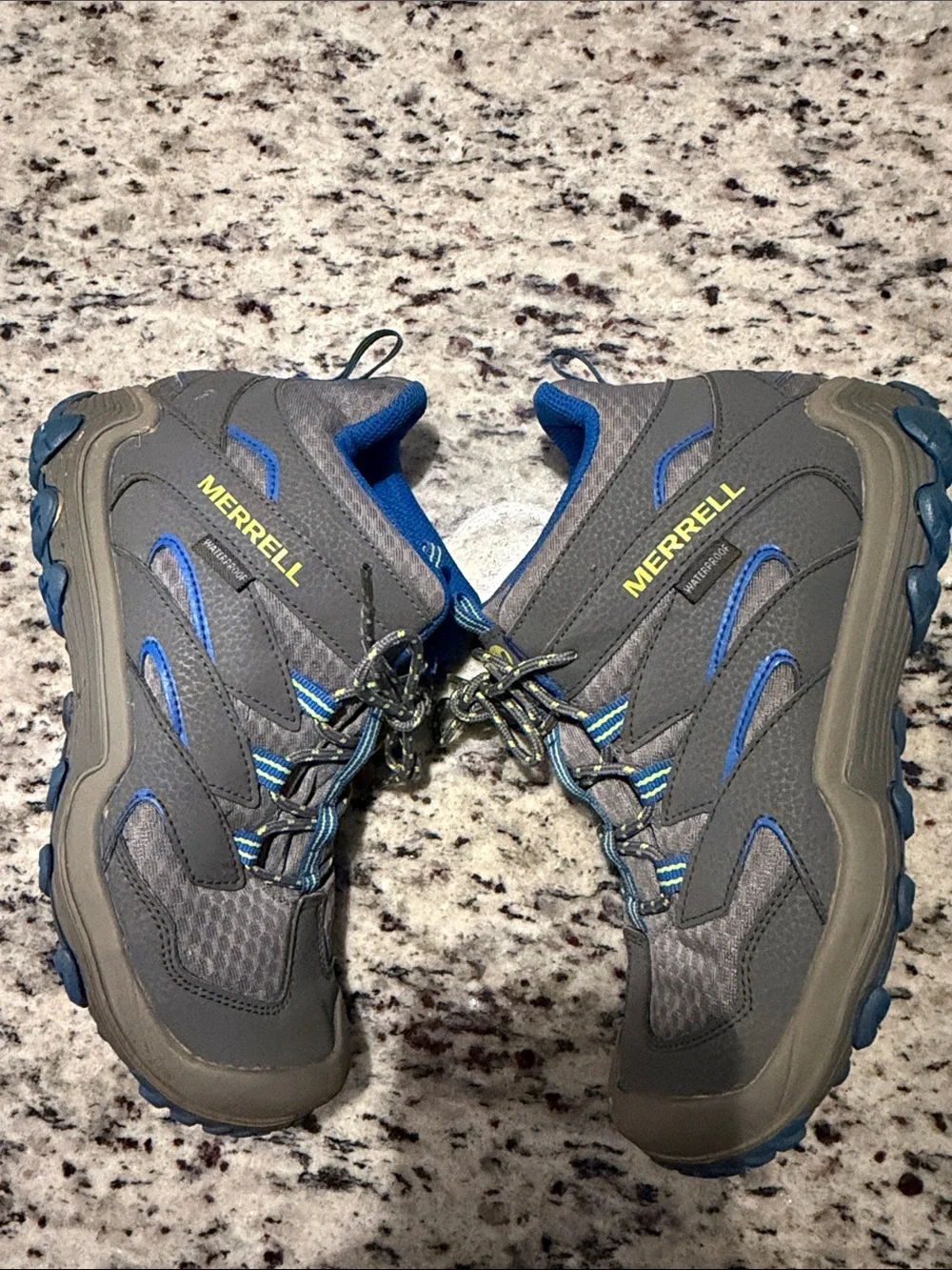 Merrell Kids Unisex Gray and Blue Hiking Sneakers